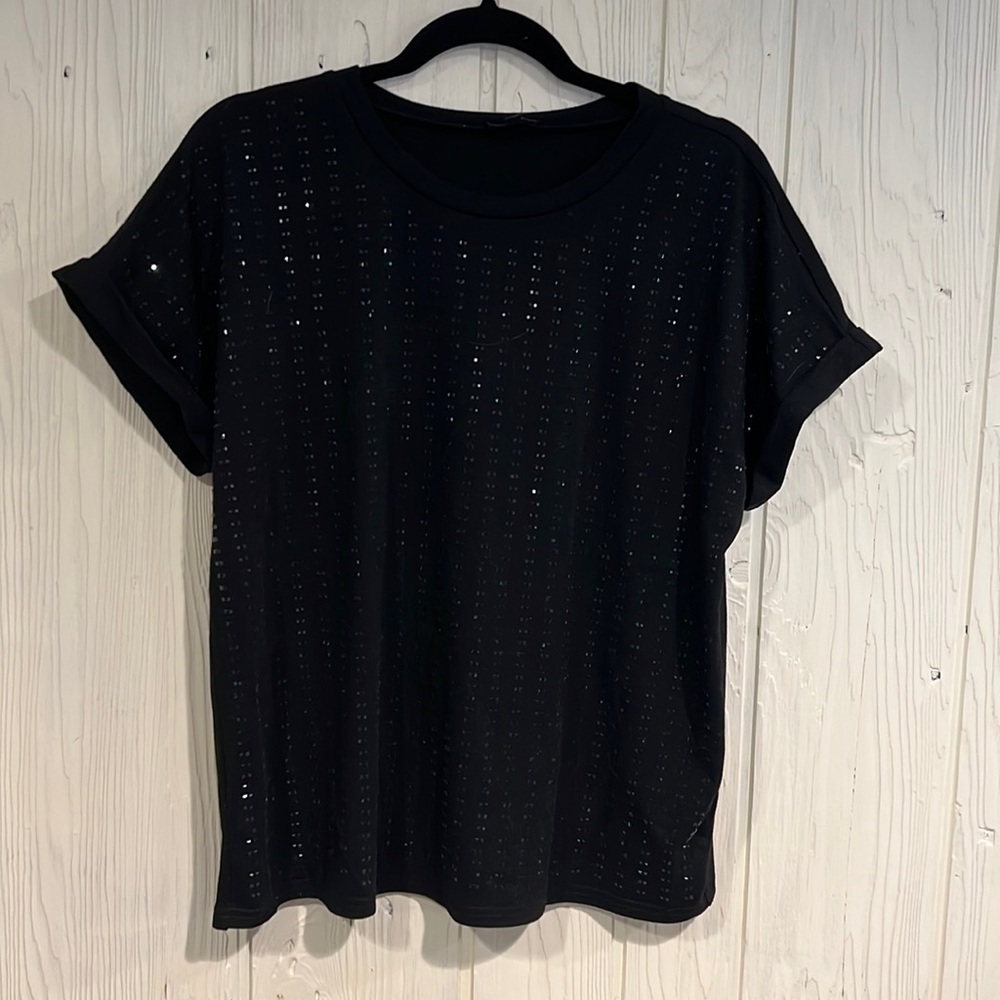 Ontwelfth Short Sleeve Sequin Top Size XL
